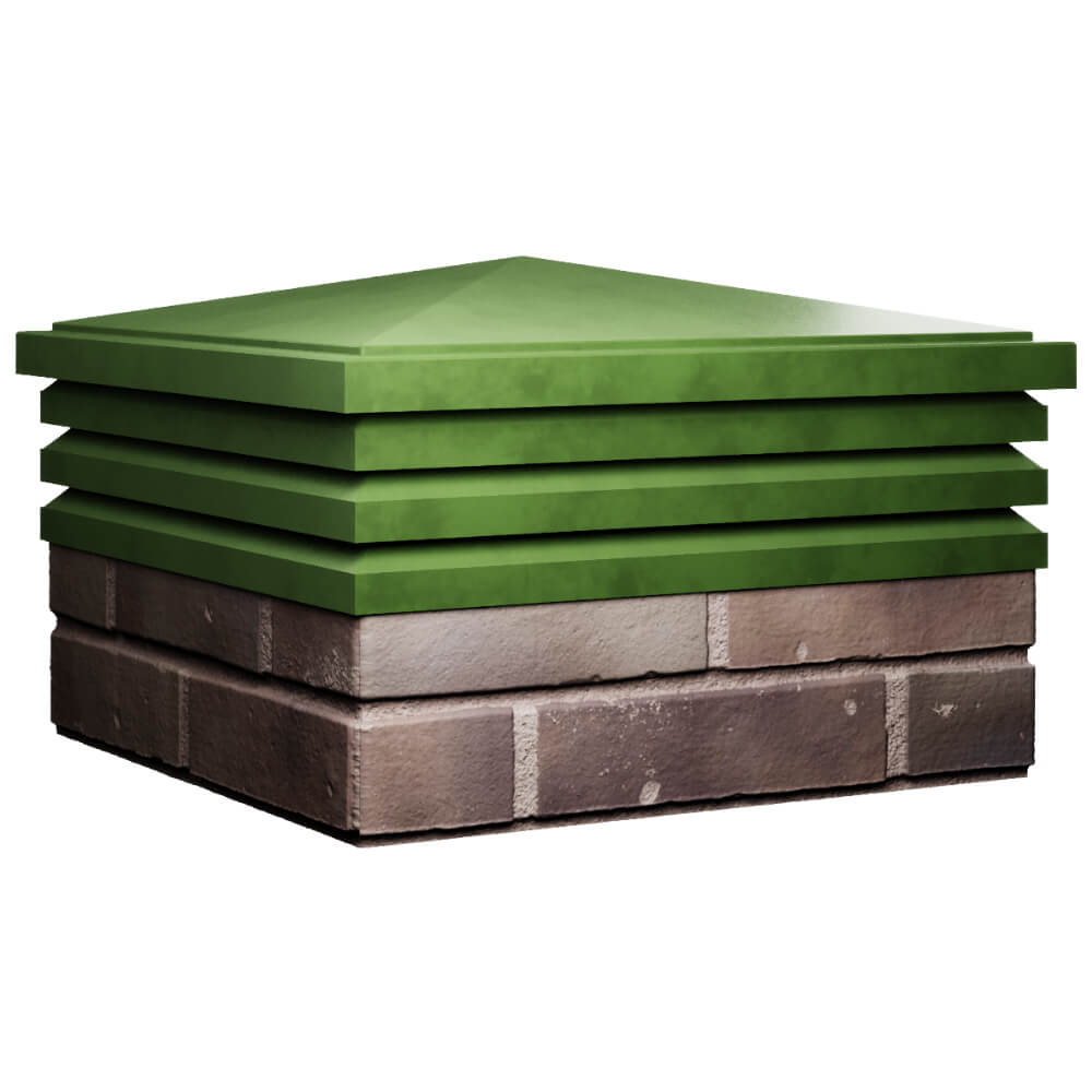 Колпак Zking Бона ХайТек Зеленый на столб 2х2 кирпича (513х513мм) в Белой Калитве фото