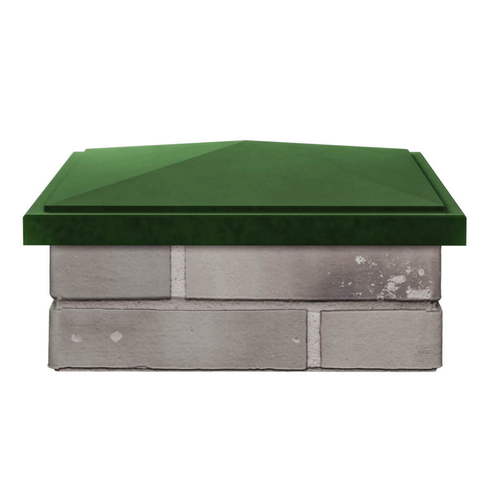 Колпак Zking БонаМоно Зеленый на столб 1.5х1.5 кирпича (385х385, 400х400мм) Белая Калитва фото