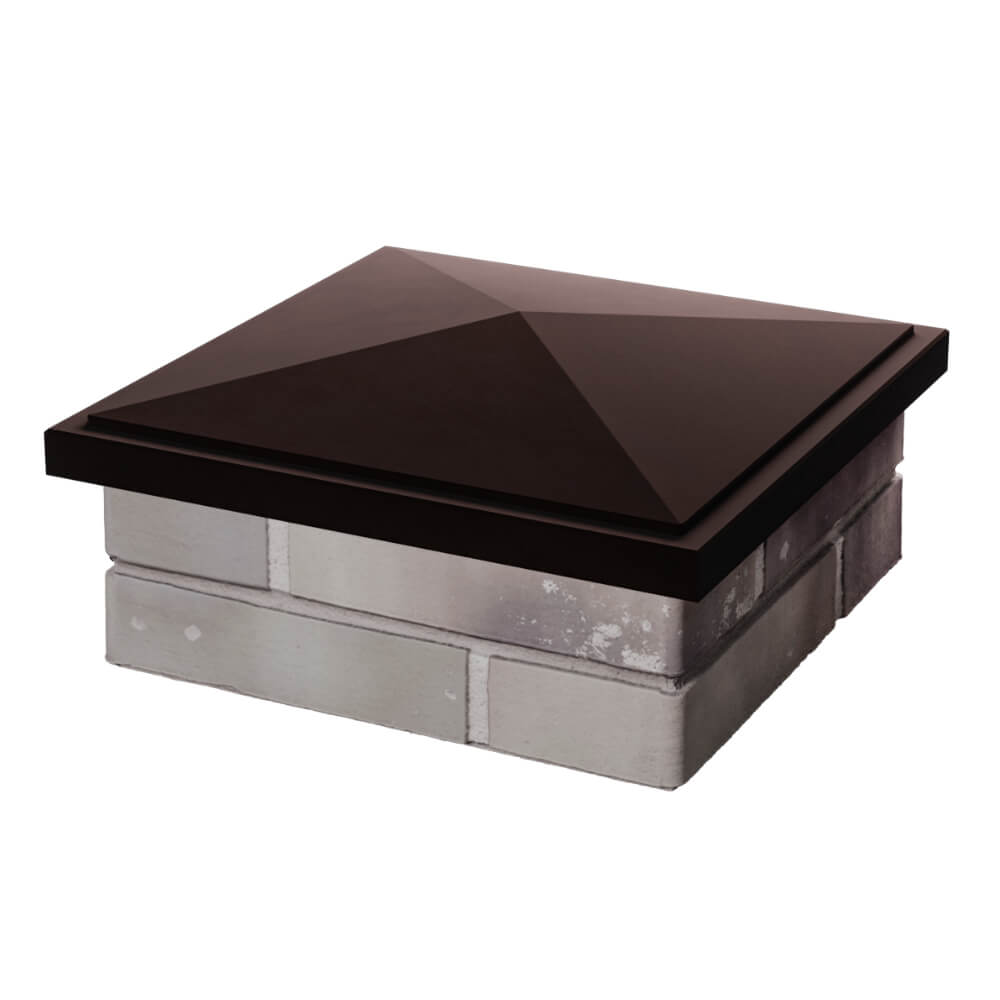 Колпак Zking БонаМоно Коричневый на столб 1.5х1.5 кирпича (385х385, 400х400мм) в Белой Калитве фото