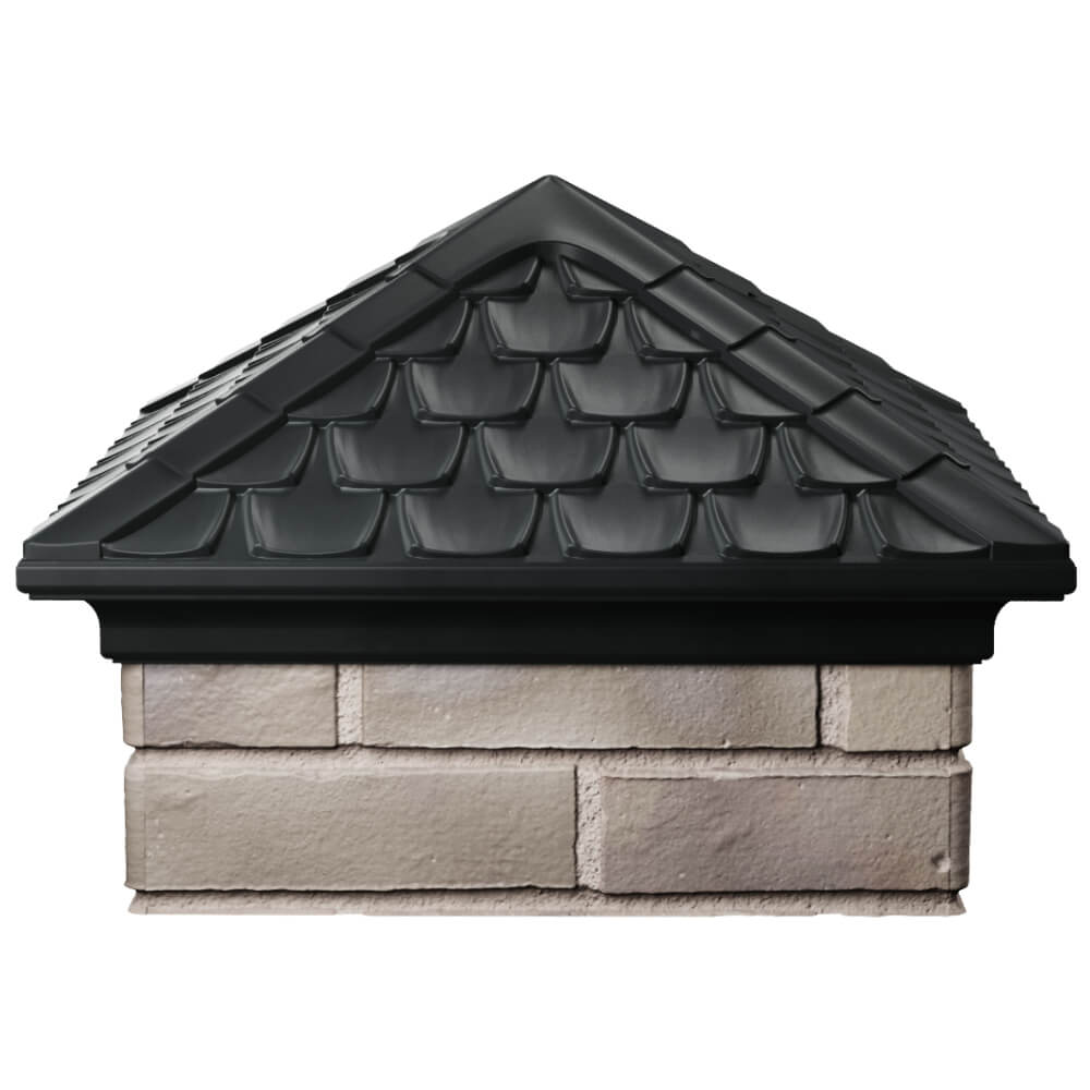 Колпак Zking Эльбрус Черный на столб 1.5х1.5 кирпича (385х385мм) Белая Калитва фото