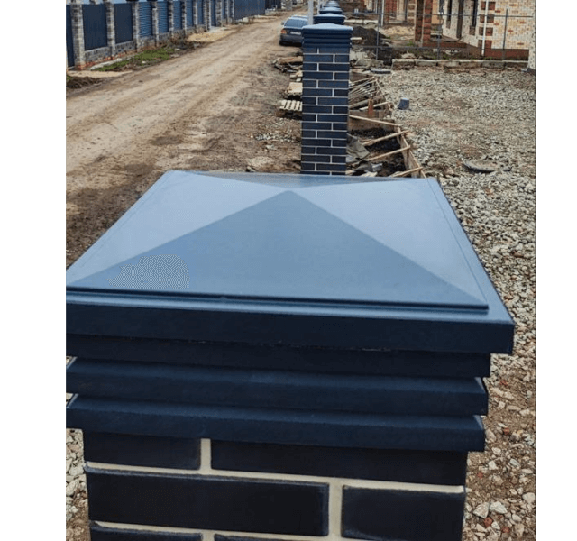 Колпак Zking Бона ХайТек Серый на столб 1.5х1.5 кирпича (385х385мм) в Белой Калитве фото