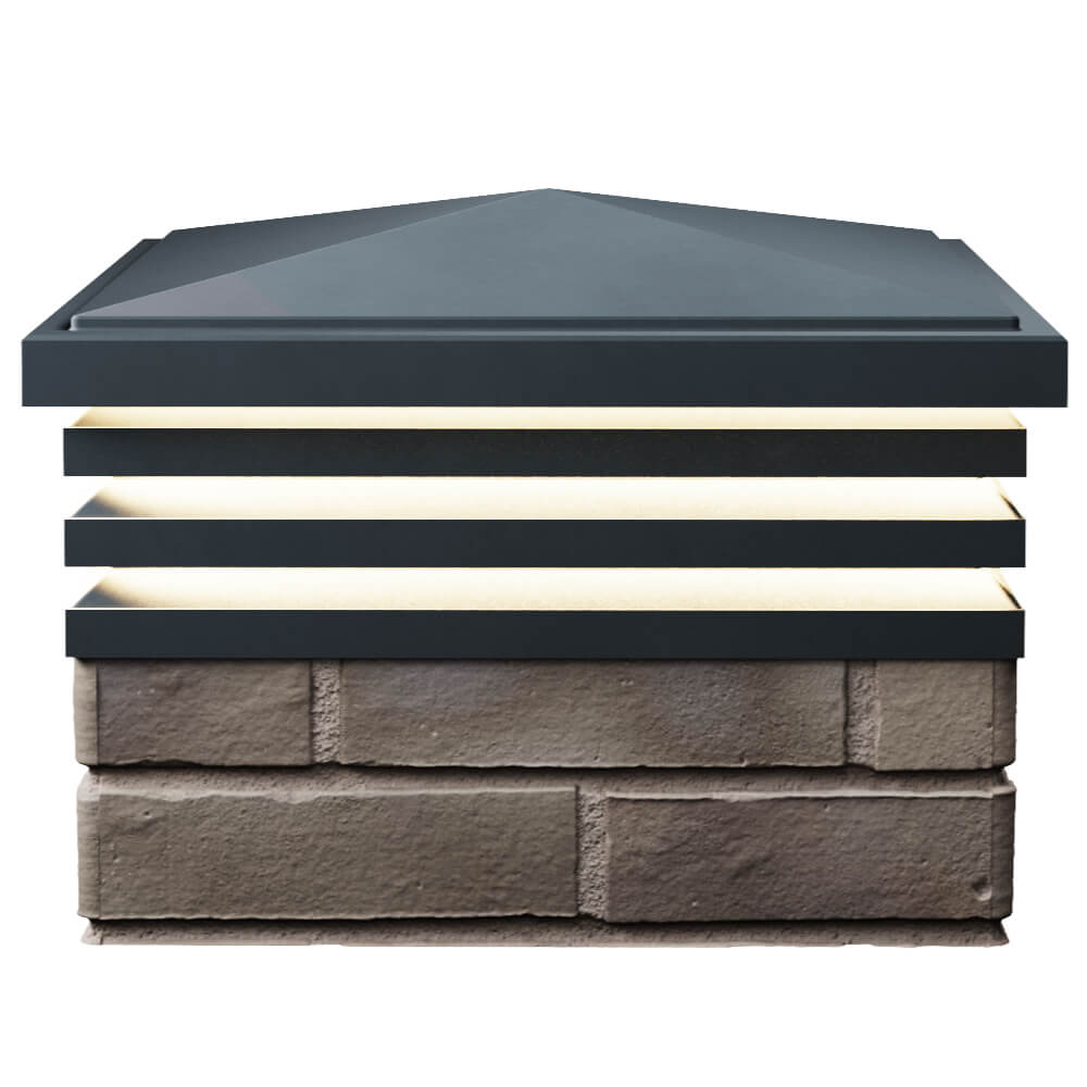 Колпак Zking Бона ХайТек Серый на столб 1.5х1.5 кирпича (385х385мм) с подсветкой в Белой Калитве фото