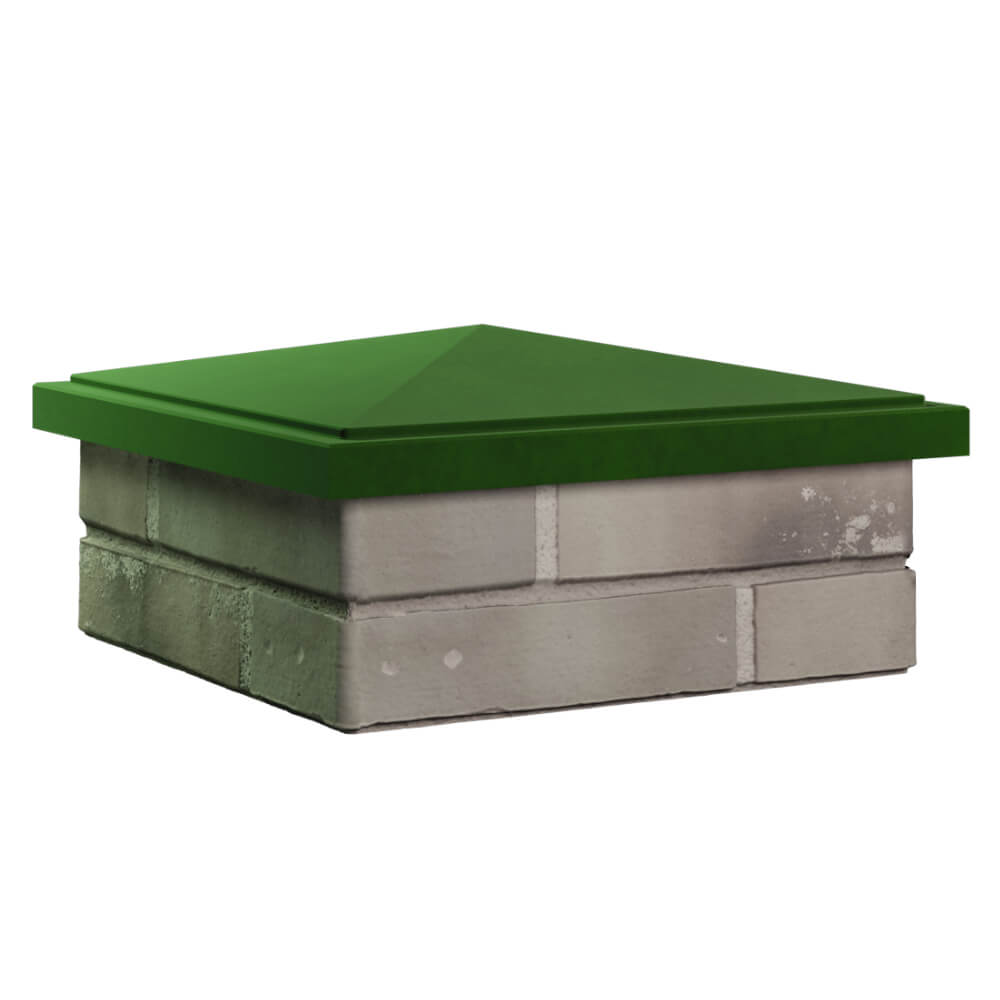 Колпак Zking БонаМоно Зеленый на столб 1.5х1.5 кирпича (385х385, 400х400мм) в Белой Калитве фото