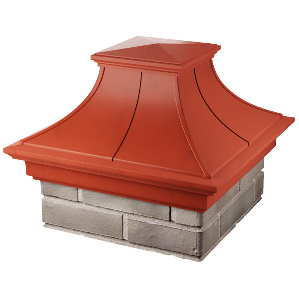 Колпак Zking Монблан Премиум Красный на столб 1.5х1.5 кирпича (385х385мм) в Белой Калитве фото