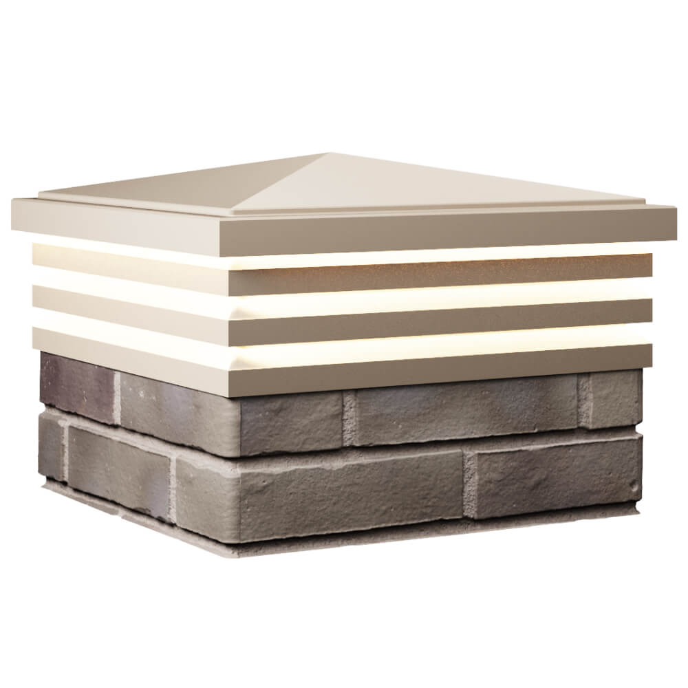 Колпак Zking Бона ХайТек Бежевый на столб 1.5х1.5 кирпича (385х385мм) с подсветкой в Белой Калитве фото