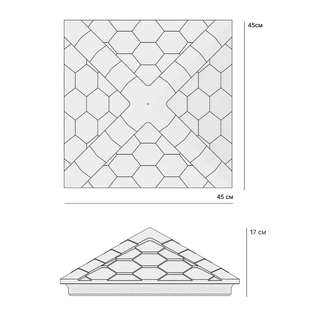 Колпак Zking Эверест Красный на столб 1.5х1.5 кирпича (390х390мм) в Белой Калитве фото
