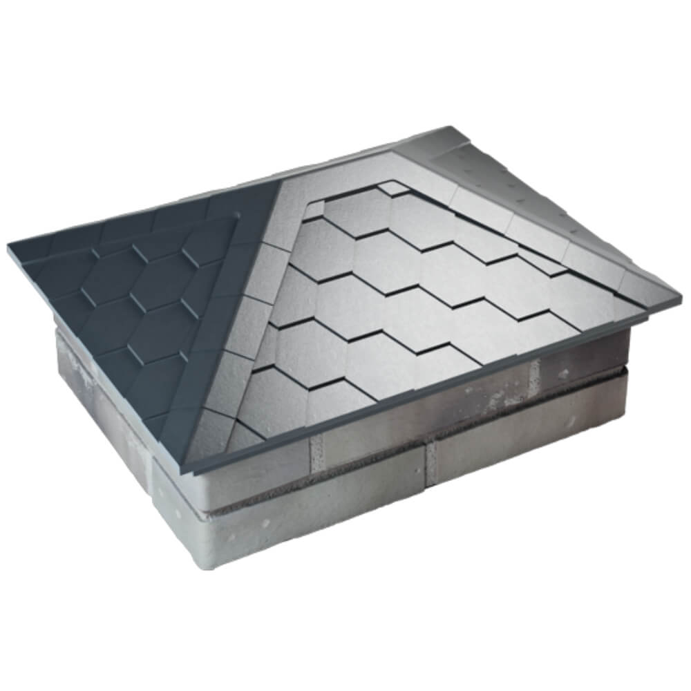 Колпак Zking Эверест Серый на столб 2х1.5 кирпича (520х390мм) Белая Калитва фото