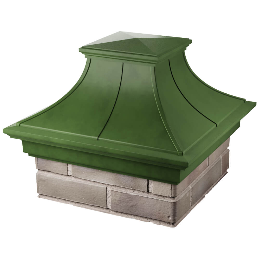 Колпак Zking Монблан Премиум Зеленый на столб 1.5х1.5 кирпича (385х385мм) в Белой Калитве фото
