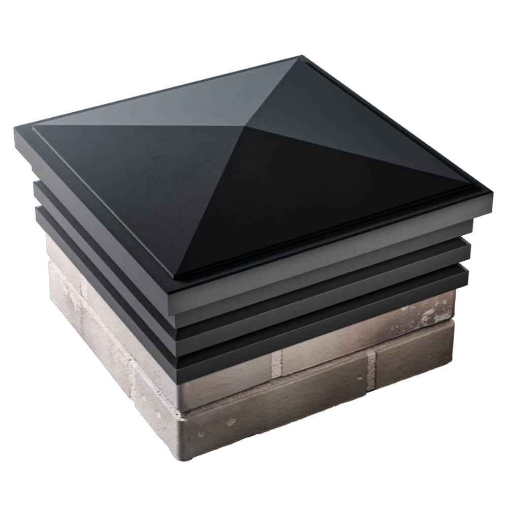 Колпак Zking Бона ХайТек Черный на столб 1.5х1.5 кирпича (385х385мм) в Белой Калитве фото