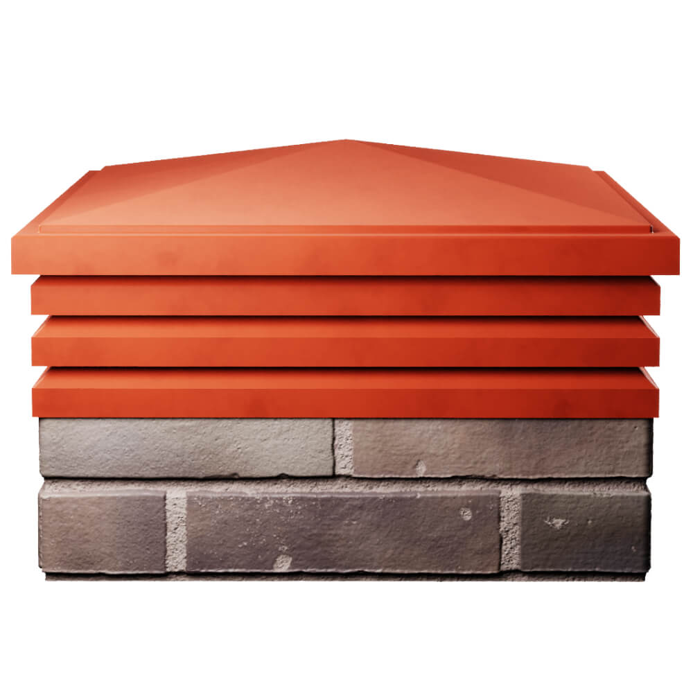 Колпак Zking Бона ХайТек Красный на столб 2х2 кирпича (513х513мм) Белая Калитва фото