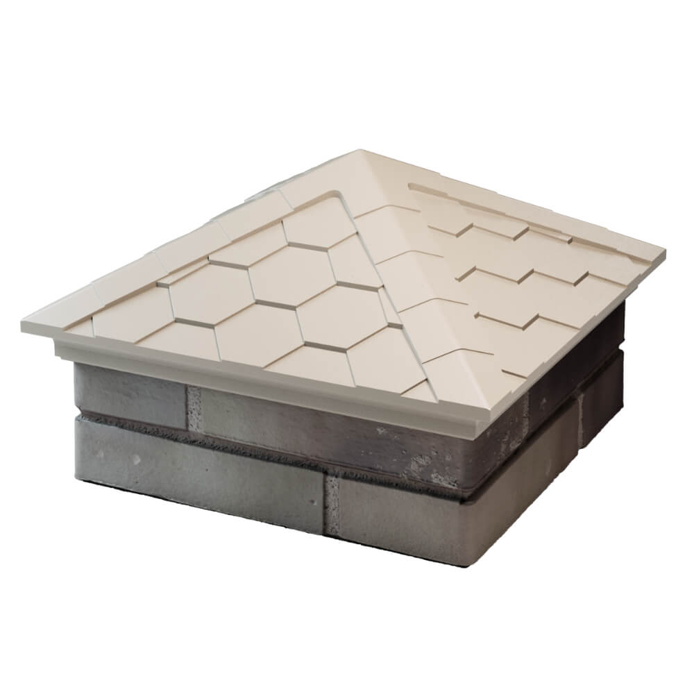 Колпак Zking Эверест Бежевый на столб 1.5х1.5 кирпича (390х390мм) в Белой Калитве фото