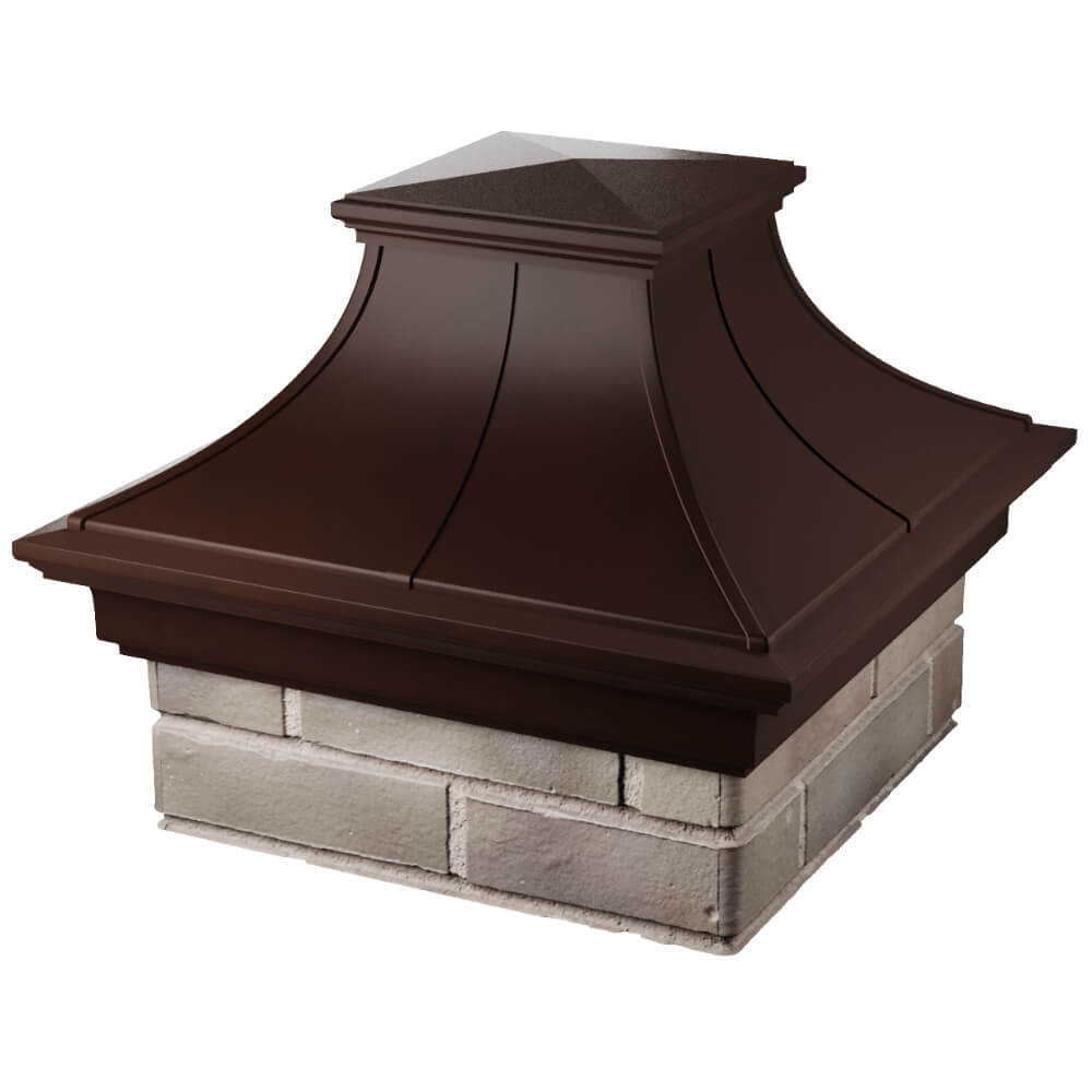 Колпак Zking Монблан Премиум Коричневый на столб 1.5х1.5 кирпича (385х385мм) в Белой Калитве фото
