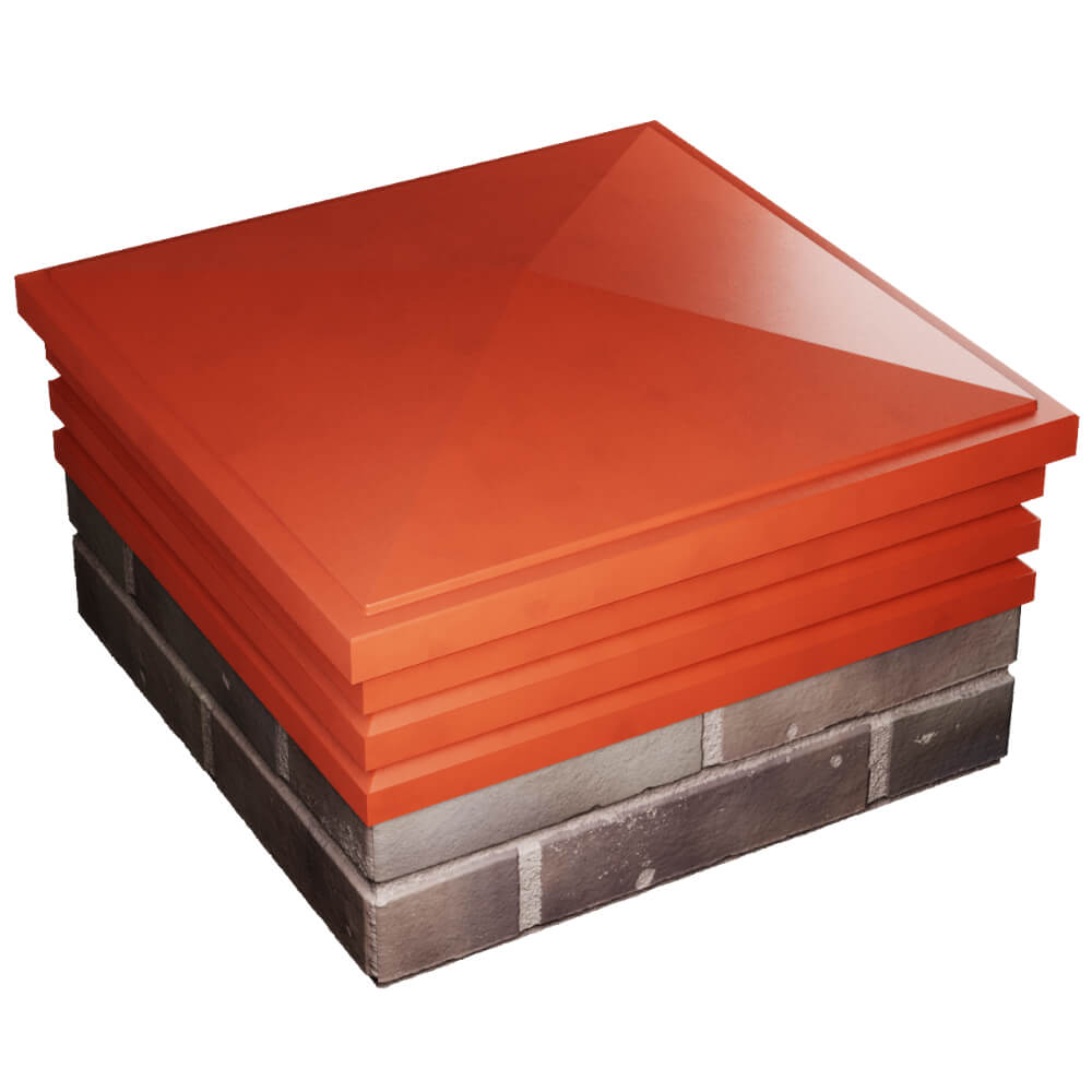 Колпак Zking Бона ХайТек Красный на столб 2х2 кирпича (513х513мм) в Белой Калитве фото