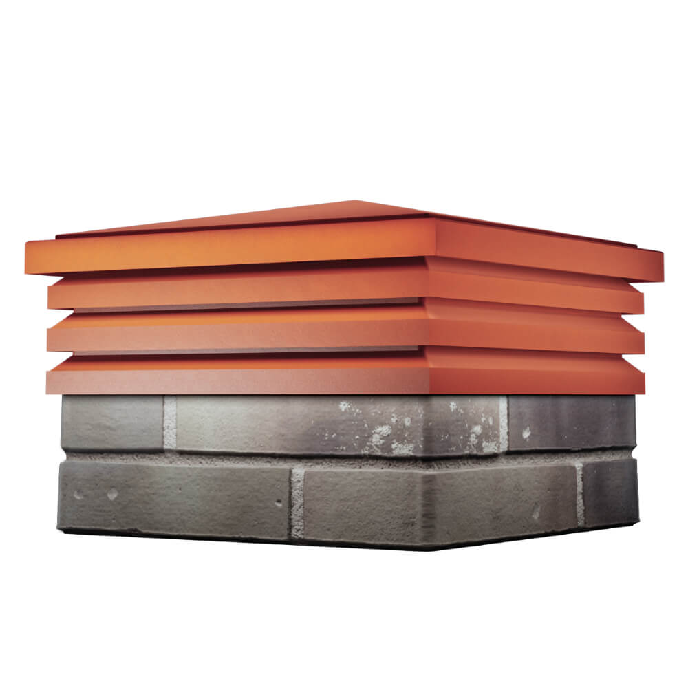 Колпак Zking Бона ХайТек Красный на столб 1.5х1.5 кирпича (385х385мм) в Белой Калитве фото