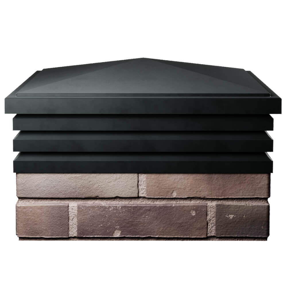 Колпак Zking Бона ХайТек Черный на столб 2х2 кирпича (513х513мм) Белая Калитва фото