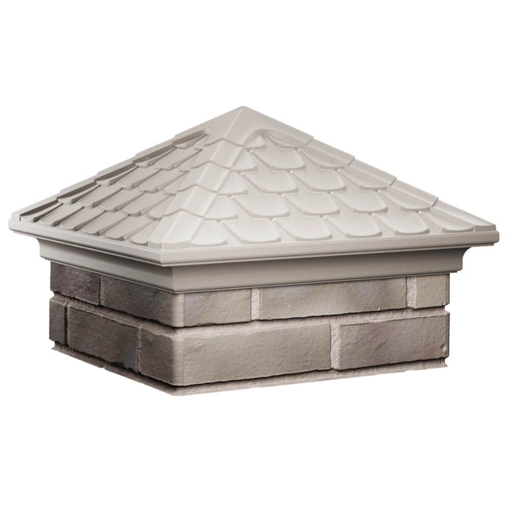 Колпак Zking Эльбрус Бежевый на столб 1.5х1.5 кирпича (385х385мм) в Белой Калитве фото