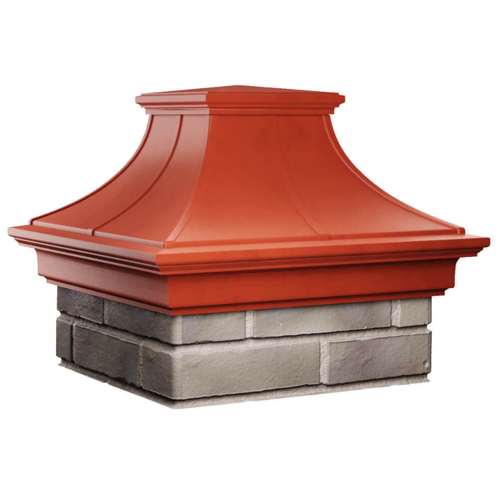 Колпак Zking Монблан Премиум Красный на столб 1.5х1.5 кирпича (385х385мм) в Белой Калитве фото