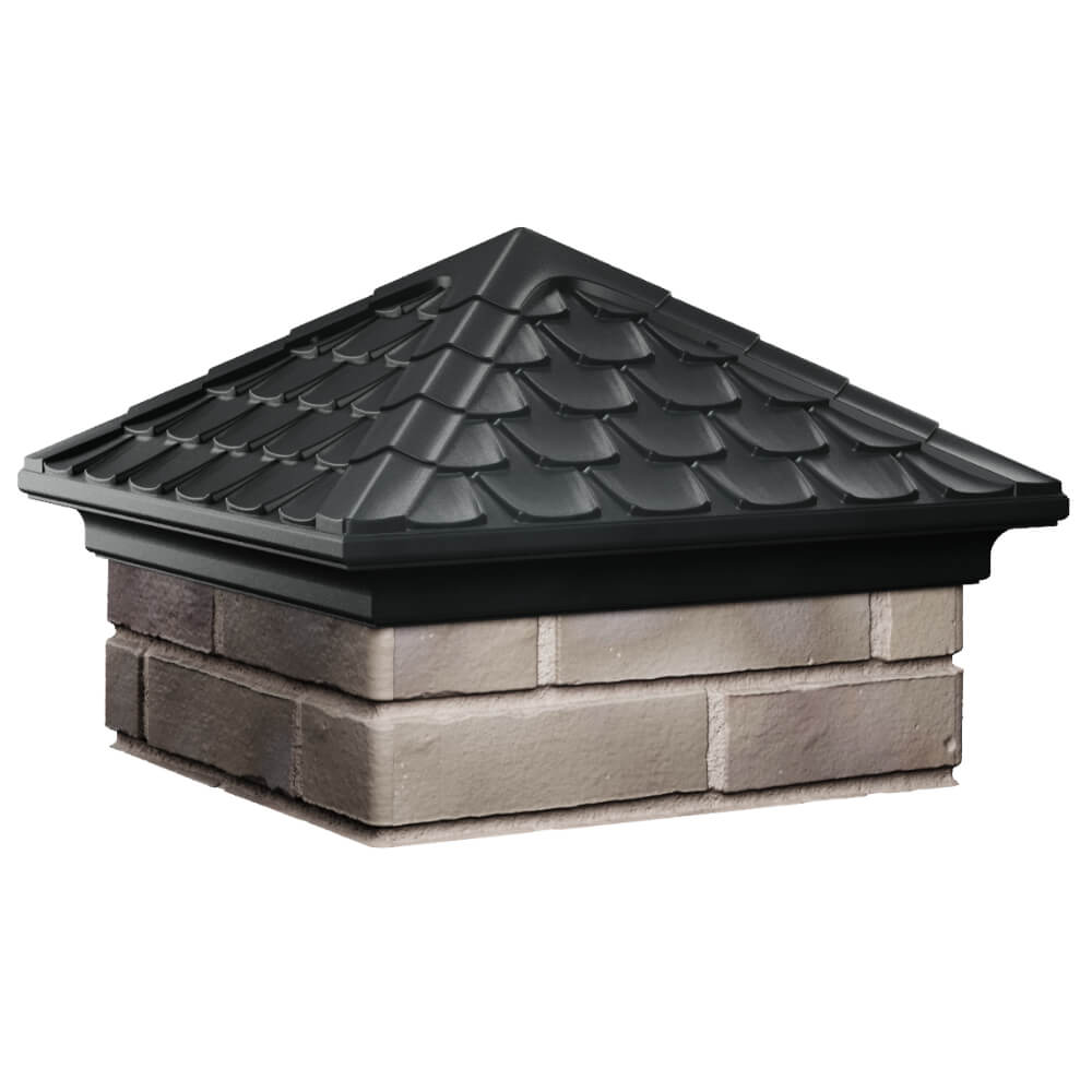 Колпак Zking Эльбрус Черный на столб 1.5х1.5 кирпича (385х385мм) в Белой Калитве фото