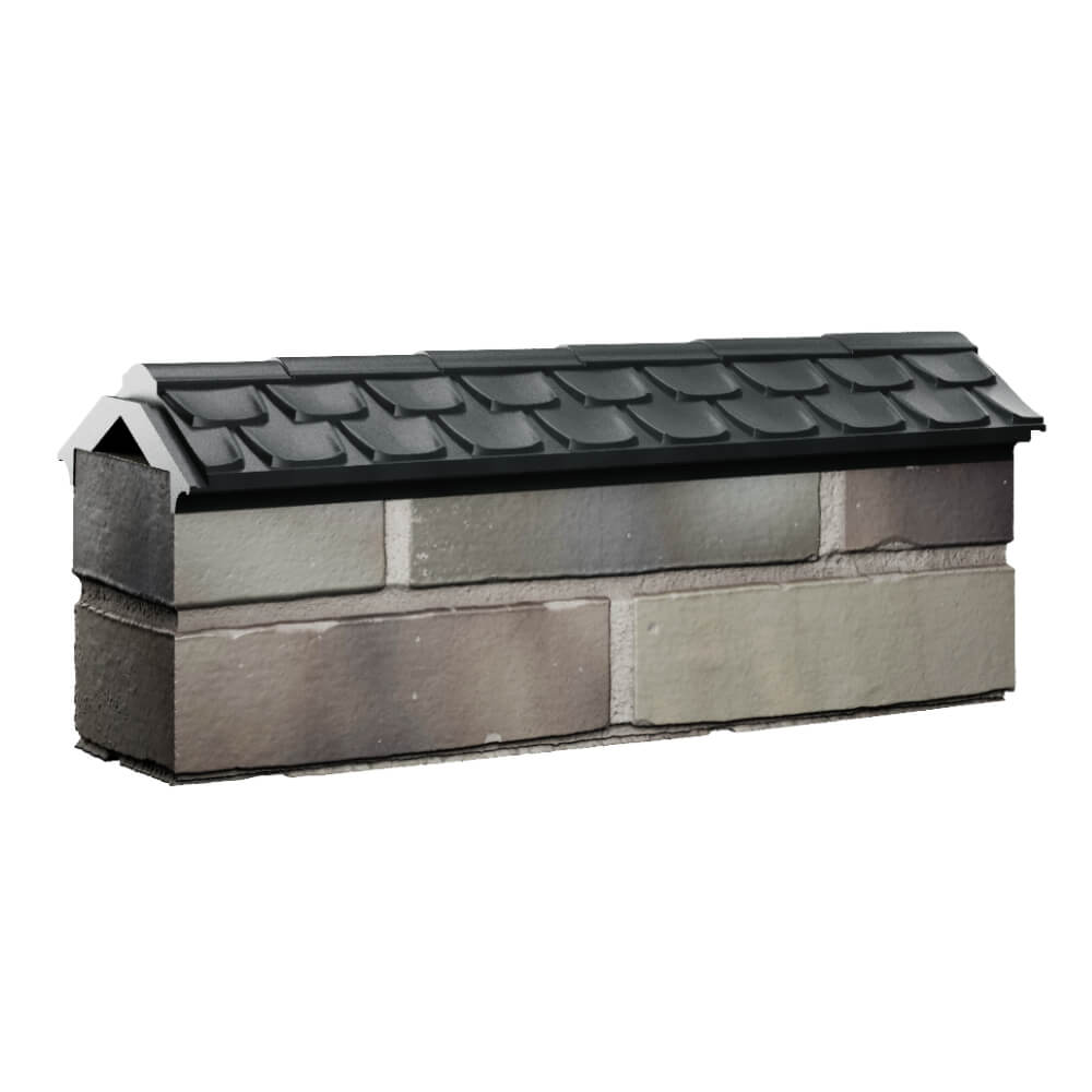 Парапет Zking Эльбрус Черный с посадкой на 0.5 кирпича (130мм) Белая Калитва фото