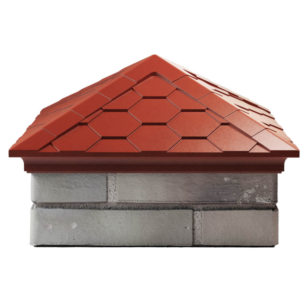 Колпак Zking Эверест Красный на столб 1.5х1.5 кирпича (390х390мм) Белая Калитва фото