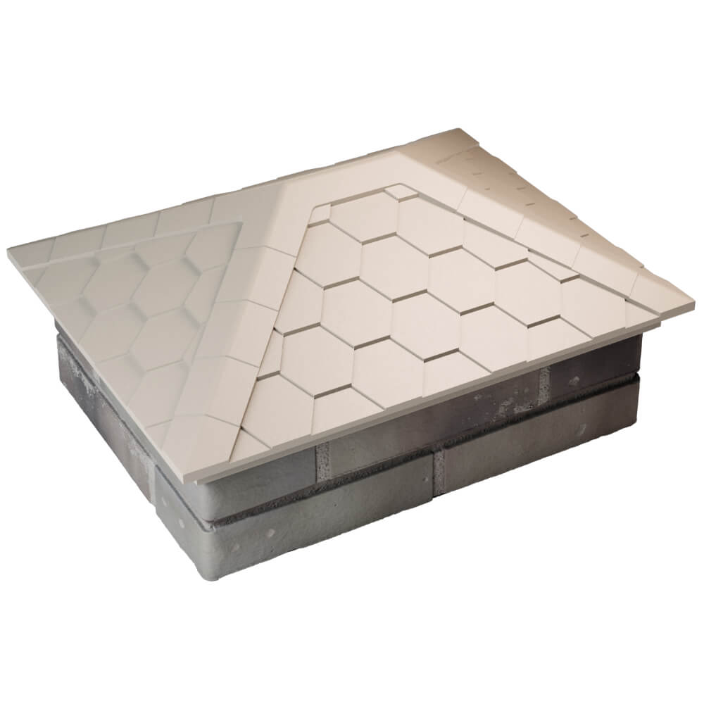 Колпак Zking Эверест Бежевый на столб 2х1.5 кирпича (520х390мм) Белая Калитва фото