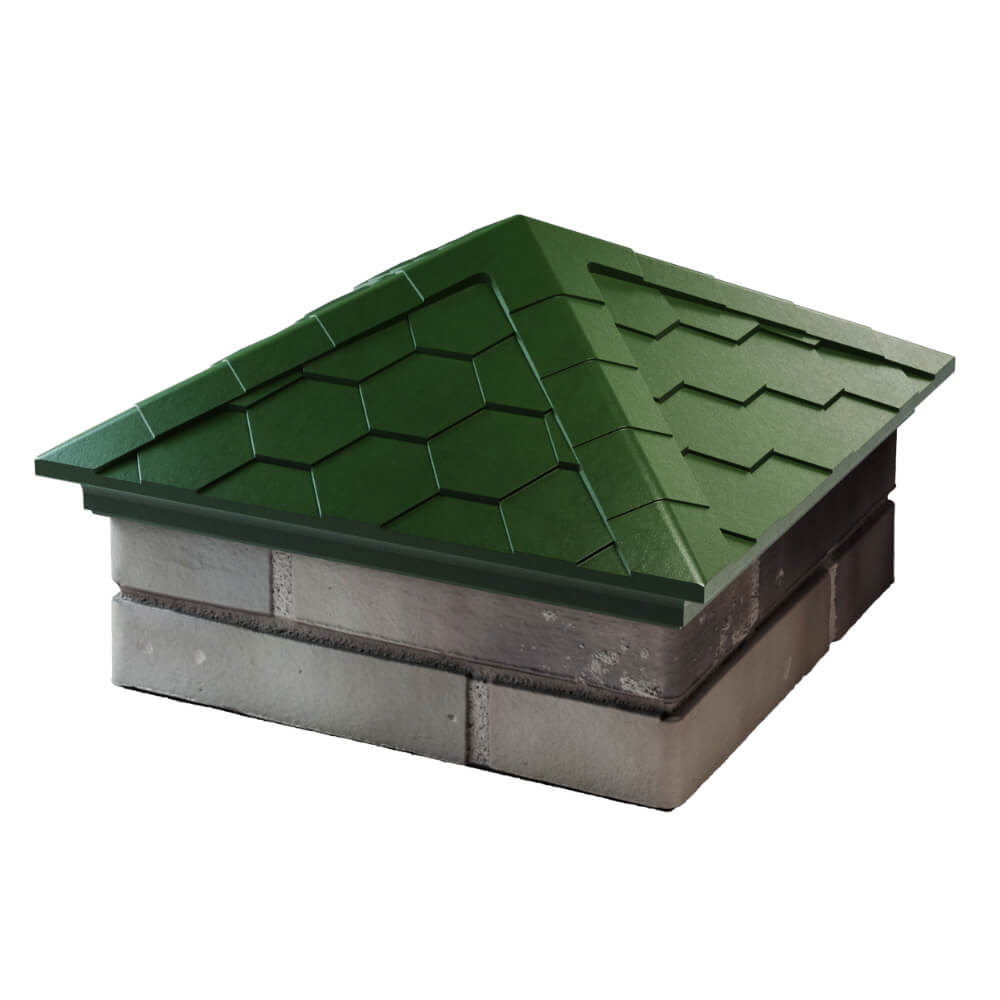 Колпак Zking Эверест Зеленый на столб 1.5х1.5 кирпича (390х390мм) в Белой Калитве фото