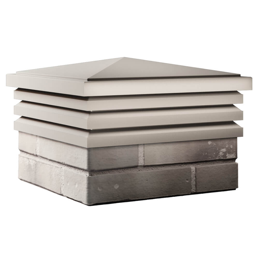 Колпак Zking Бона ХайТек Бежевый на столб 1.5х1.5 кирпича (385х385мм) в Белой Калитве фото