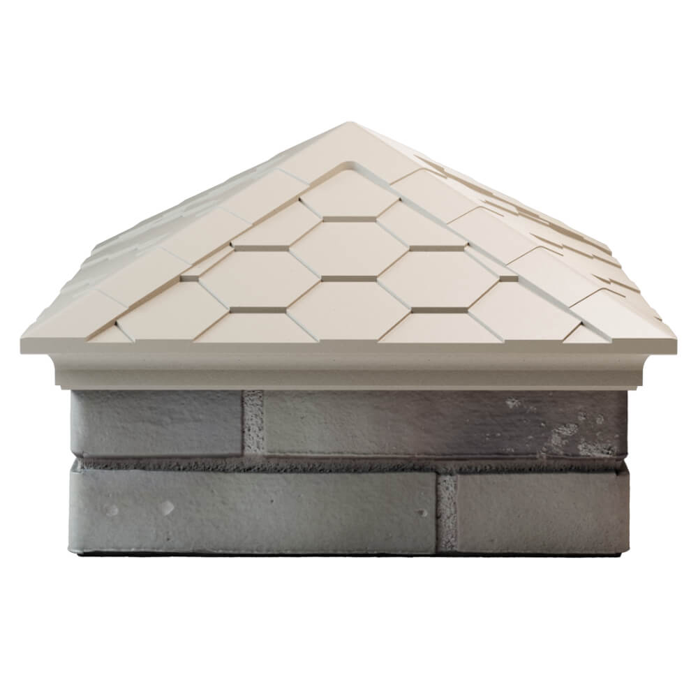 Колпак Zking Эверест Бежевый на столб 1.5х1.5 кирпича (390х390мм) Белая Калитва фото