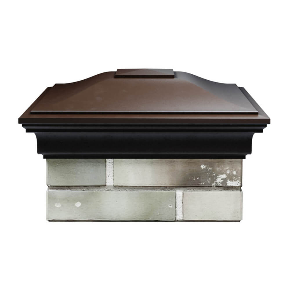 Колпак Zking Монблан Коричневый на столб 1.5х1.5 еврокирпича 0.7НФ (355х355мм) Белая Калитва фото