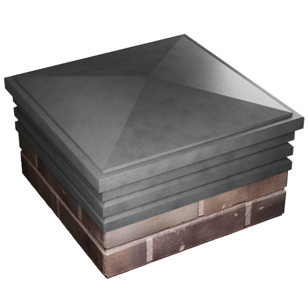 Колпак Zking Бона ХайТек Серый на столб 2х2 кирпича (513х513мм) в Белой Калитве фото