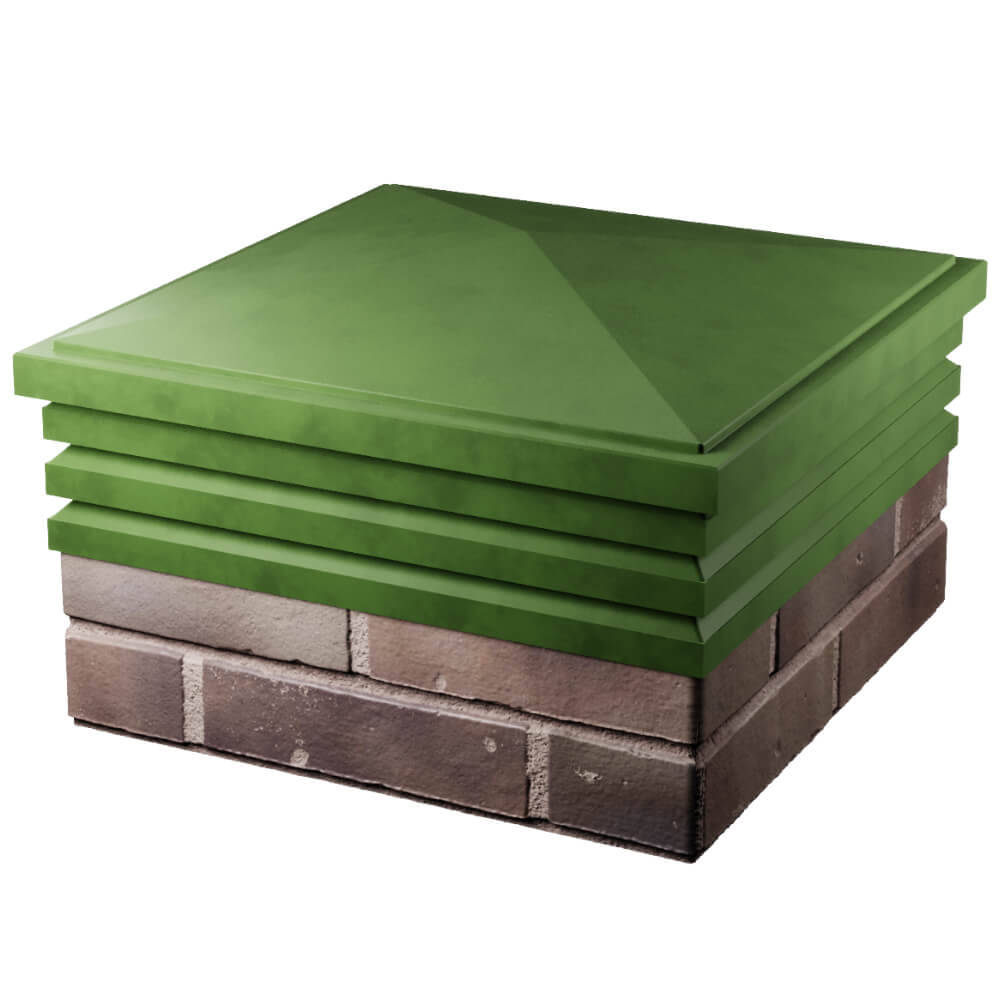 Колпак Zking Бона ХайТек Зеленый на столб 2х2 кирпича (513х513мм) в Белой Калитве фото