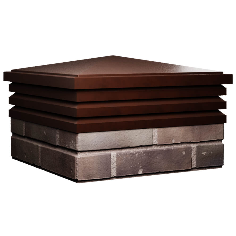 Колпак Zking Бона ХайТек Коричневый на столб 2х2 кирпича (513х513мм) в Белой Калитве фото