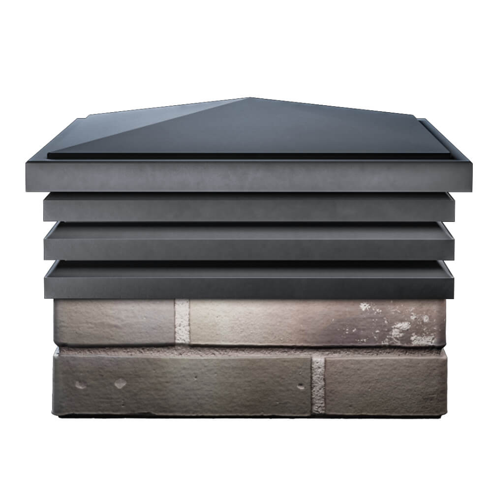 Колпак Zking Бона ХайТек Серый на столб 1.5х1.5 кирпича (385х385мм) Белая Калитва фото