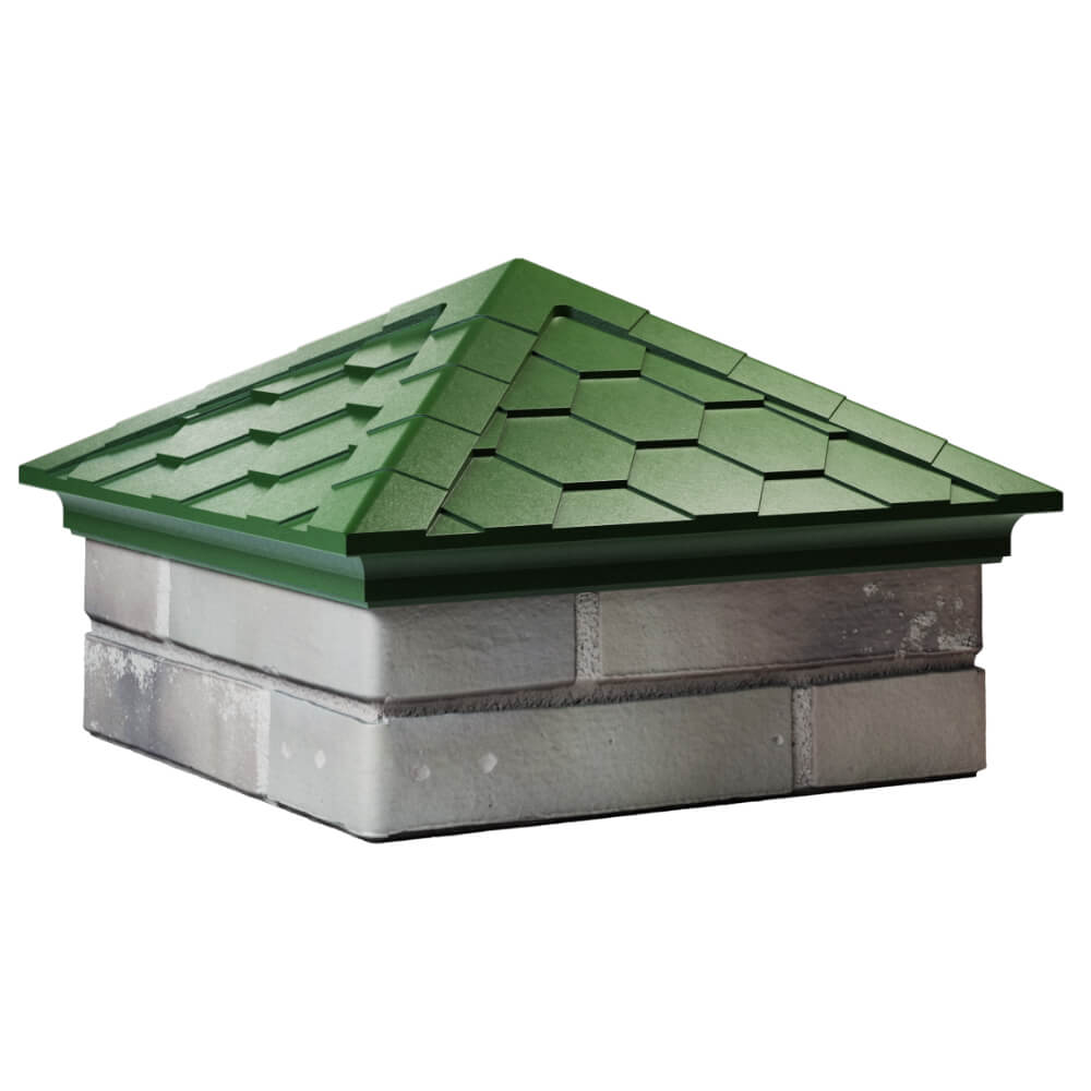 Колпак Zking Эверест Зеленый на столб 1.5х1.5 кирпича (390х390мм) в Белой Калитве фото