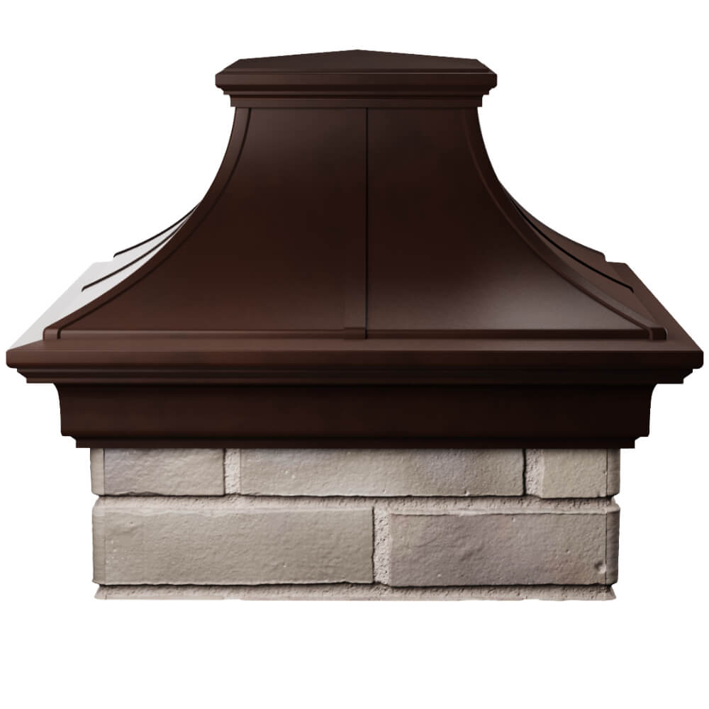 Колпак Zking Монблан Премиум Коричневый на столб 1.5х1.5 кирпича (385х385мм) Белая Калитва фото