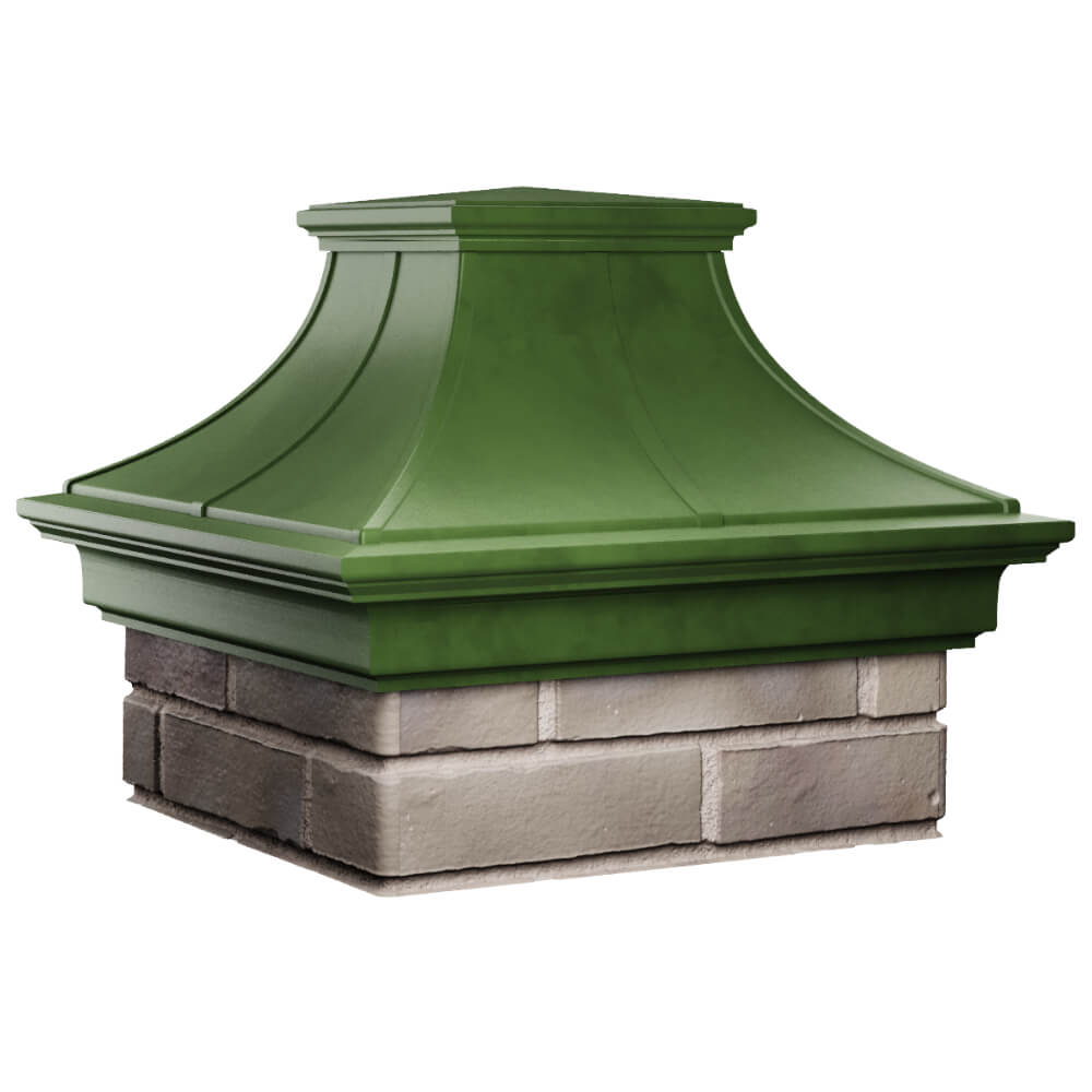 Колпак Zking Монблан Премиум Зеленый на столб 1.5х1.5 кирпича (385х385мм) в Белой Калитве фото