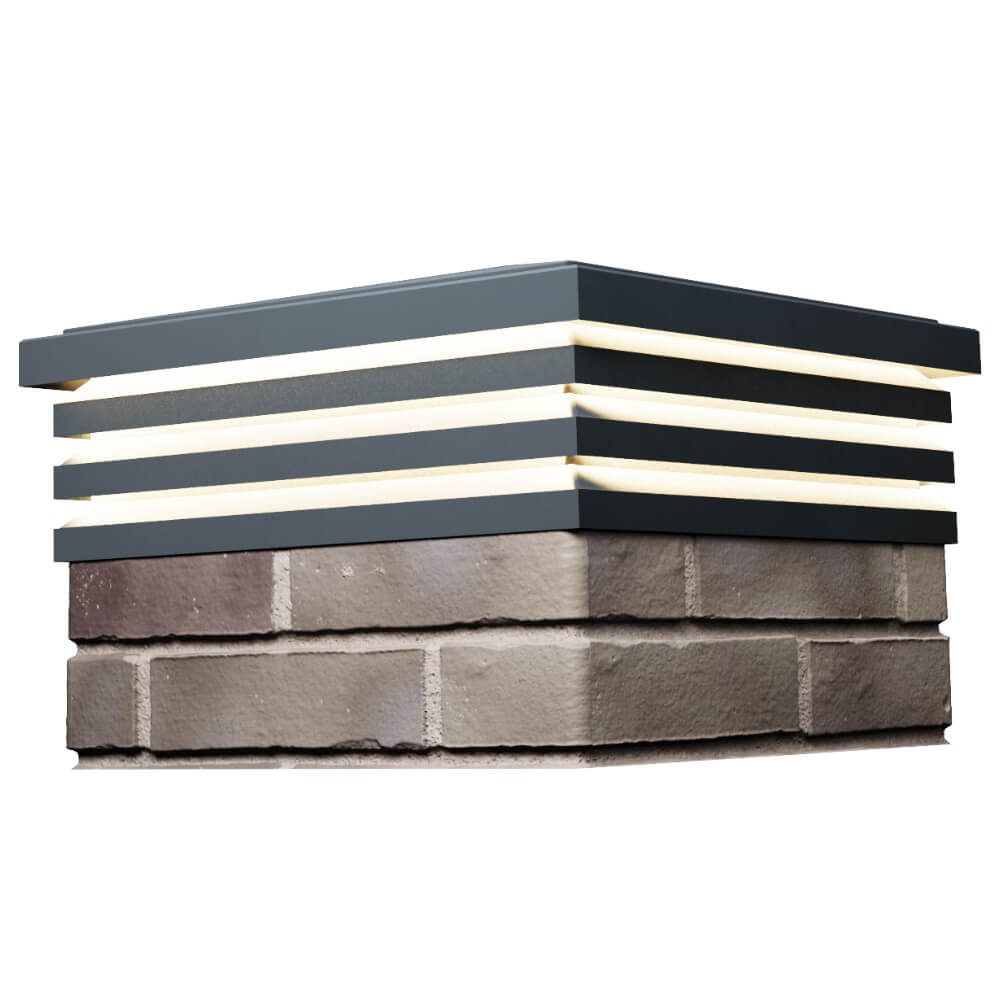 Колпак Zking Бона ХайТек Серый на столб 1.5х1.5 кирпича (385х385мм) с подсветкой в Белой Калитве фото