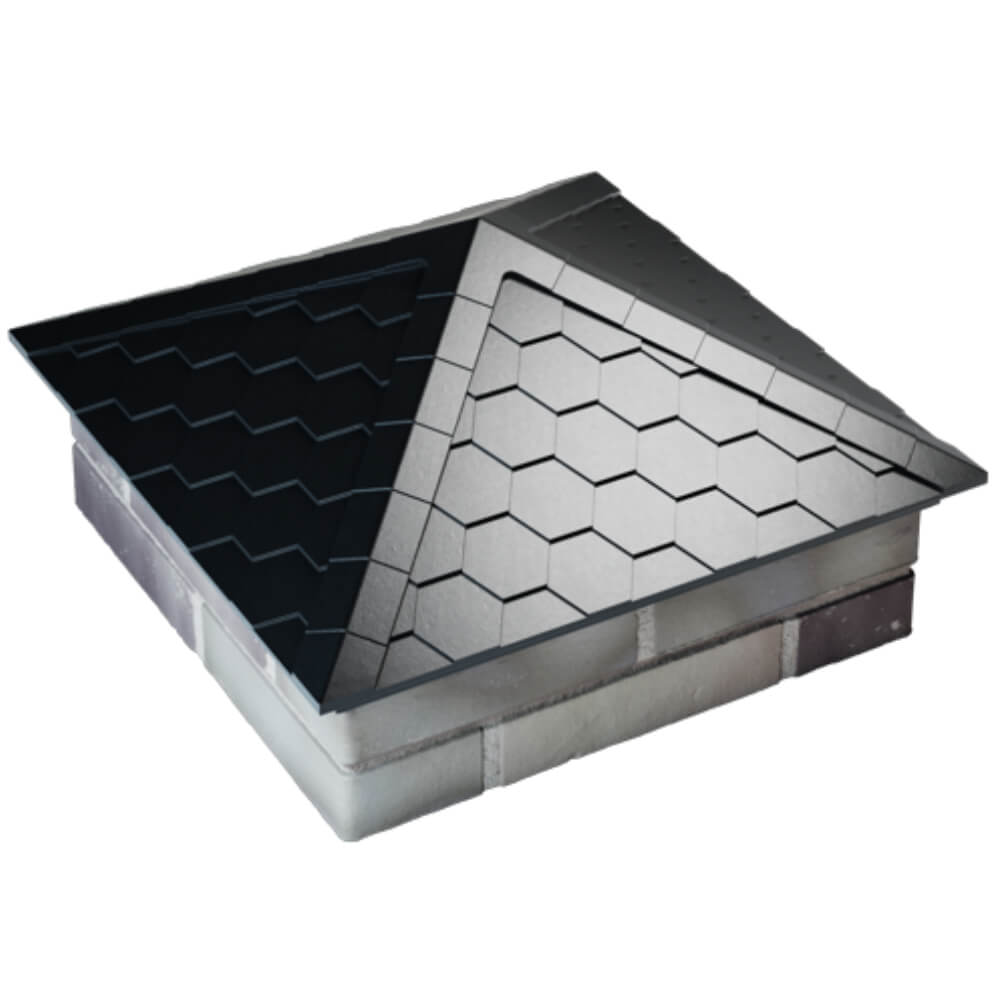 Колпак Zking Эверест Черный на столб 2х2 кирпича (535х535мм) Белая Калитва фото