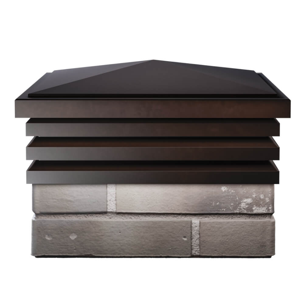 Колпак Zking Бона ХайТек Коричневый на столб 1.5х1.5 кирпича (385х385мм) Белая Калитва фото