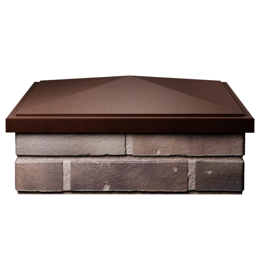 Колпак Zking БонаМоно Коричневый на столб 2х2 кирпича (515х515, 530х530мм) Белая Калитва фото