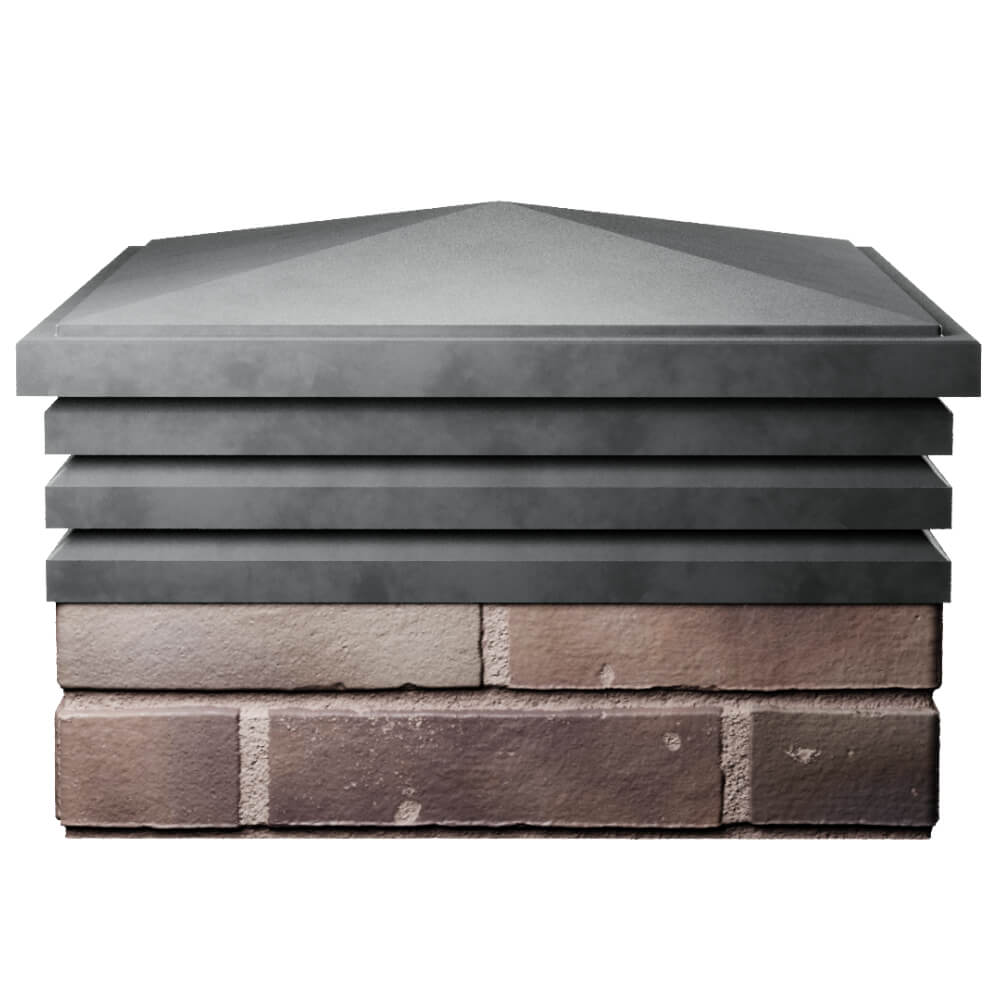 Колпак Zking Бона ХайТек Серый на столб 2х2 кирпича (513х513мм) Белая Калитва фото