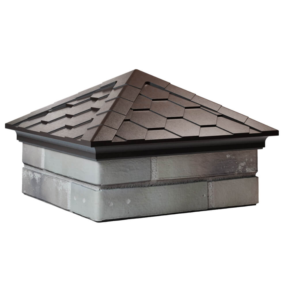 Колпак Zking Эверест Коричневый на столб 1.5х1.5 кирпича (390х390мм) в Белой Калитве фото