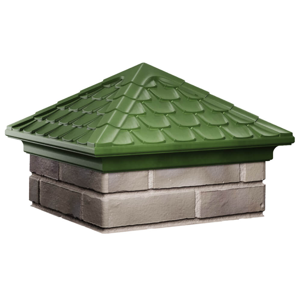 Колпак Zking Эльбрус Зеленый на столб 1.5х1.5 кирпича (385х385мм) в Белой Калитве фото