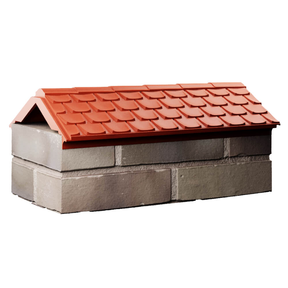 Парапет Zking Эльбрус Красный с посадкой на 1 кирпич (255мм) Белая Калитва фото