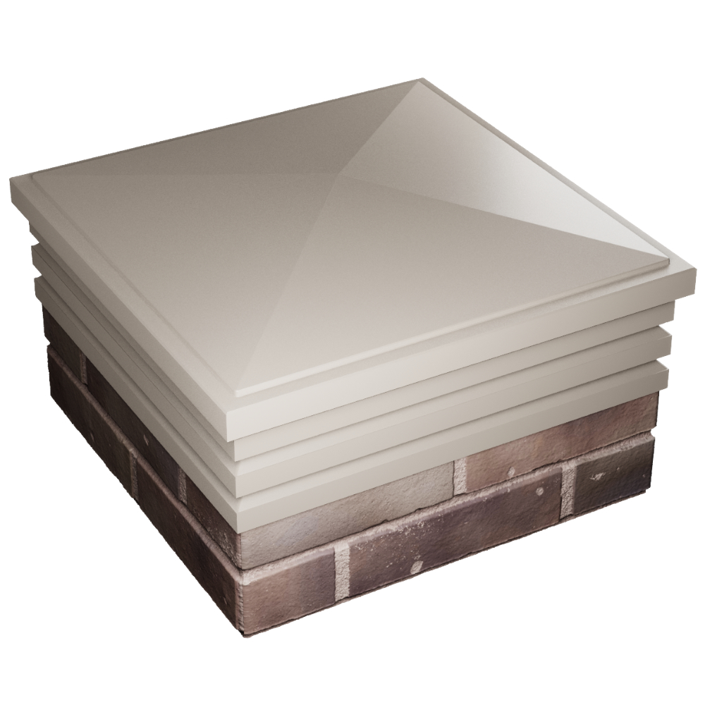 Колпак Zking Бона ХайТек Бежевый на столб 2х2 кирпича (513х513мм) в Белой Калитве фото