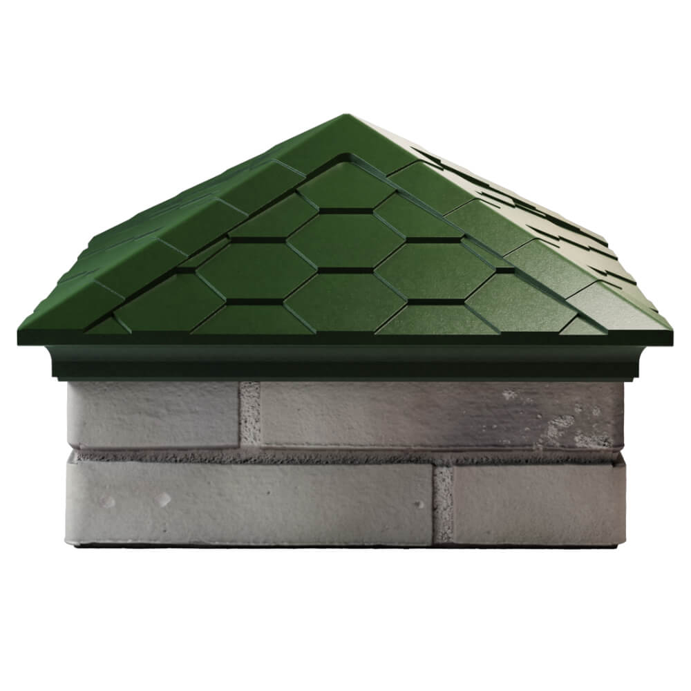 Колпак Zking Эверест Зеленый на столб 1.5х1.5 кирпича (390х390мм) Белая Калитва фото